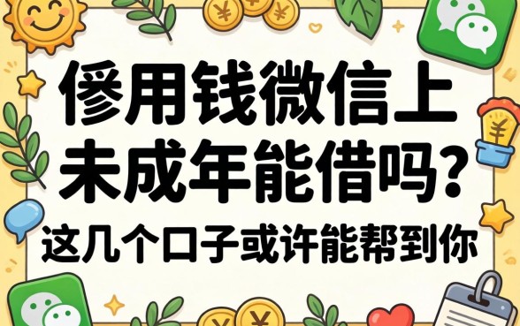 急用钱微信上未成年能借吗？这几个口子或许能帮到你