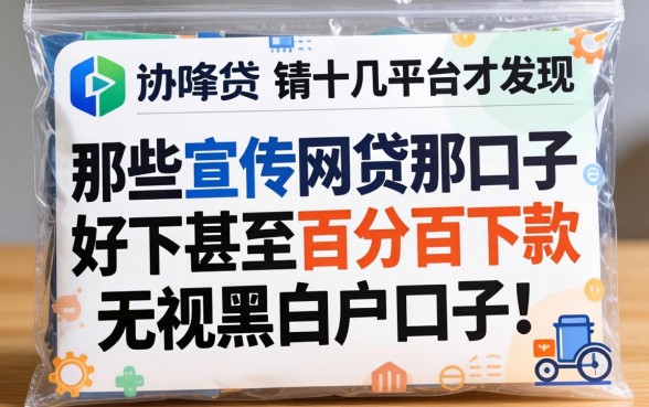 我试了十几个平台才发现，那些宣传网贷那口子好下甚至百分百下款无视黑白户口子的，大多是精心包装的陷阱