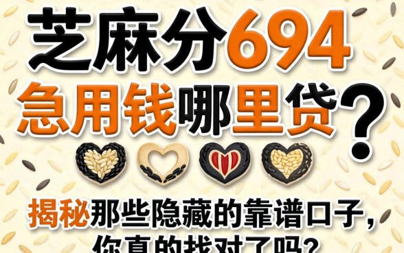 芝麻分694急用钱哪里能贷？揭秘那些隐藏的靠谱口子，你真的找对了吗？