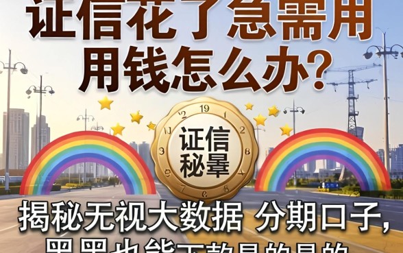 征信花了急需用钱怎么办？揭秘无视大数据的分期口子，黑户也能下款是真的吗？