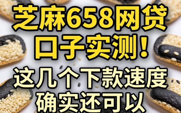芝麻658网贷口子实测:这几个下款速度确实还可以