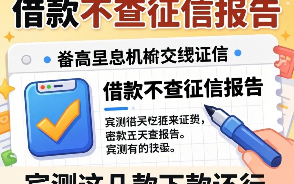 哪个软件借款不查征信报告?实测这几款下款还行