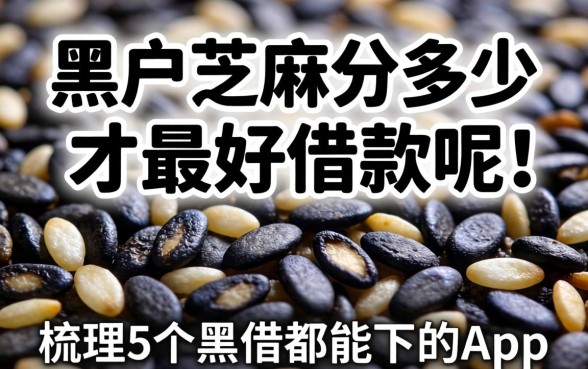 黑户芝麻分多少才最好借款呢，梳理5个黑户都能下的app
