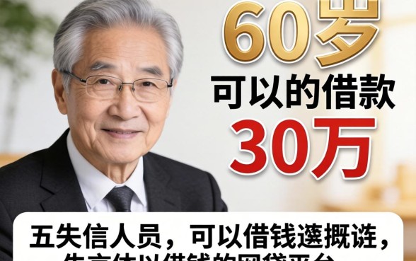 哪个平台60岁可以借款30万，概括五个失信人员可以借钱的网贷平台