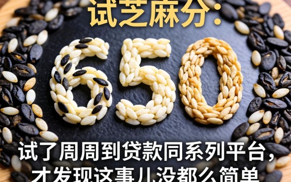 我芝麻分650，试了周周到贷款同系列平台，才发现这事儿没那么简单