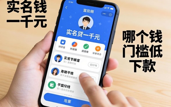 急用钱想手机实名贷一千元，哪个平台门槛低好下款？