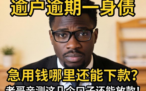 黑户逾期一身债，急用钱哪里还能下款？老哥亲测这几个口子还能放款！