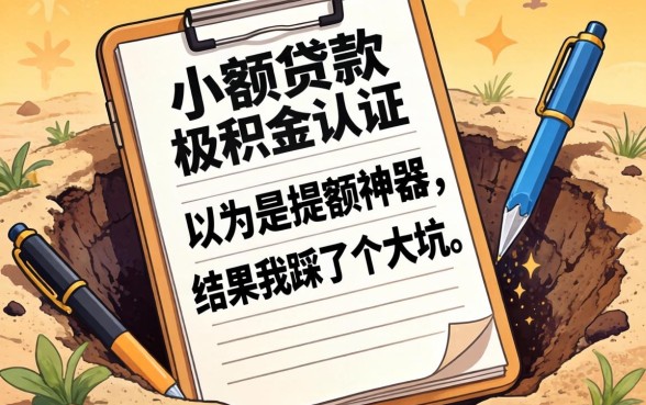 小额贷款公积金认证：以为是提额神器，结果我踩了个大坑