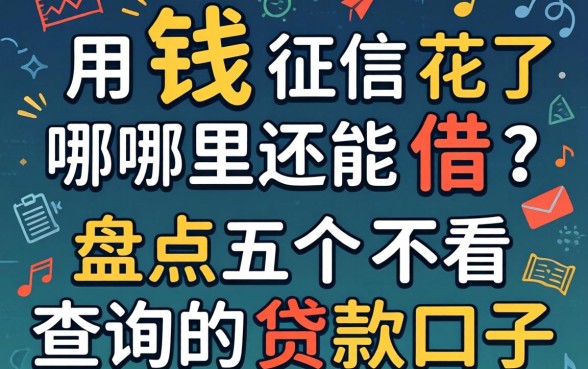 急用钱征信花了哪里还能借？盘点五个不看查询的贷款口子