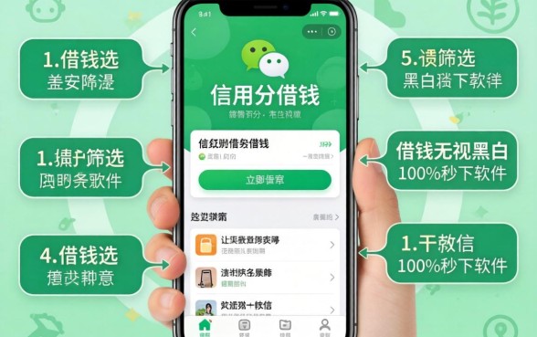 微信信用分借钱的软件有哪些，筛选5个借钱无视黑白100%秒下软件
