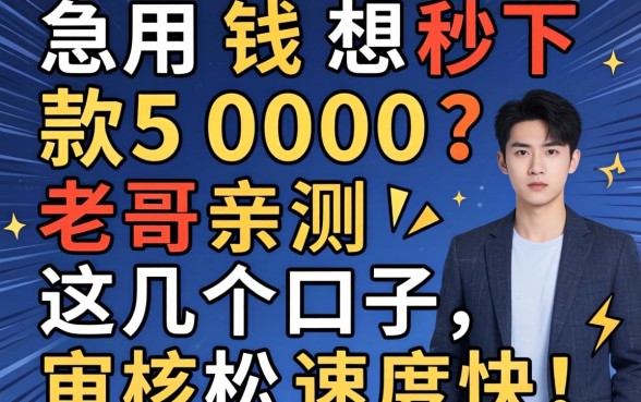 急用钱想秒下款5000？老哥亲测这几个口子，审核松速度快！