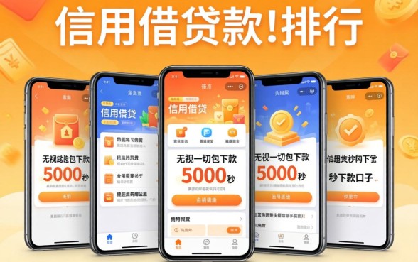 手机信用借钱app排行，规整五个无视一切包下款5000秒下款的口子