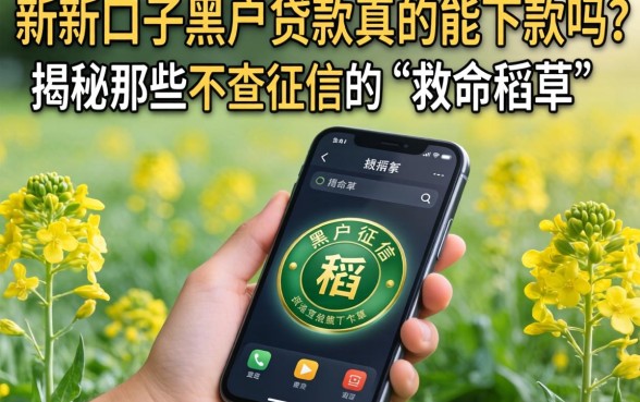 手机贷新口子黑户贷款真的能下款吗？揭秘那些不查征信的“救命稻草”