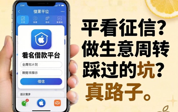 苹果手机借款平台不看征信?做生意周转踩过的坑和真路子