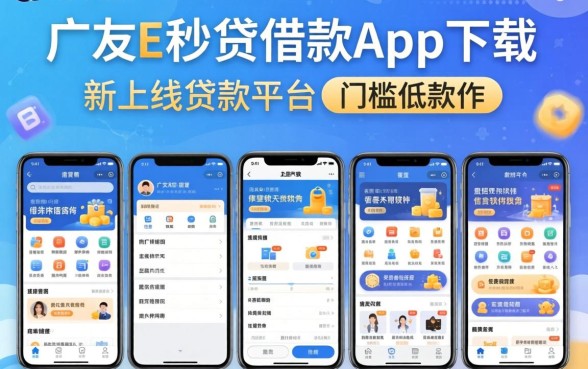 像广发E秒贷借款app下载一样方便的借钱软件，归纳五个新上线贷款平台门槛低app