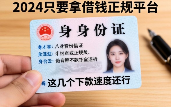 2024年只要拿身份证借钱的正规平台，这几个下款速度还行