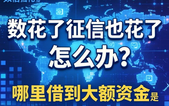 大数据花了征信也花了怎么办？哪里可以借到大额资金解燃眉之急？