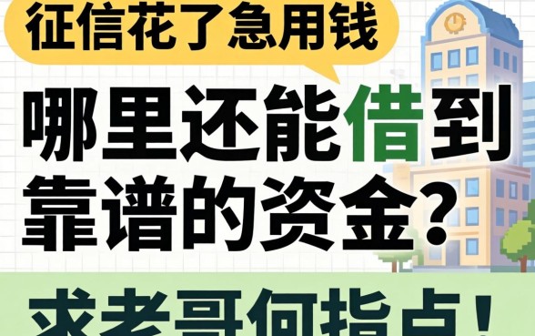 征信花了急用钱,哪里还能借到靠谱的资金?求老哥们指点!