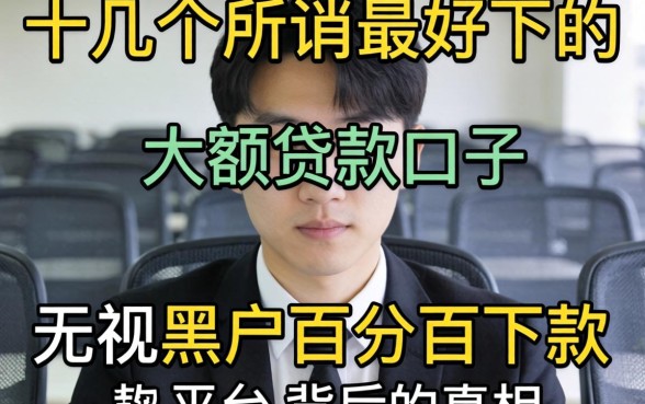 我试了十几个所谓比较好下的大额贷款口子，发现无视黑户百分百下款平台背后的真相