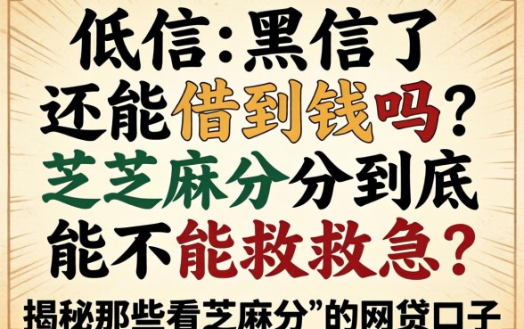 征信黑了还能借到钱吗？芝麻分到底能不能救急？揭秘那些看芝麻分的网贷口子