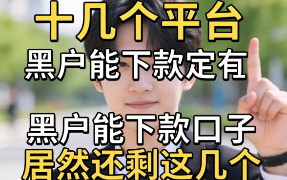 我试了十几个平台，发现黑户能下款的口子居然还剩这几个