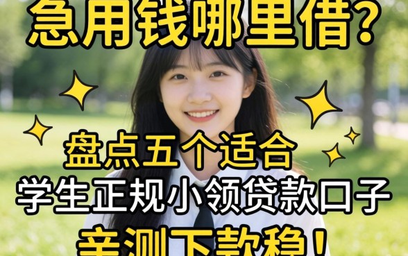 大学生急用钱哪里借？盘点五个适合学生的正规小额贷款口子，亲测下款稳！