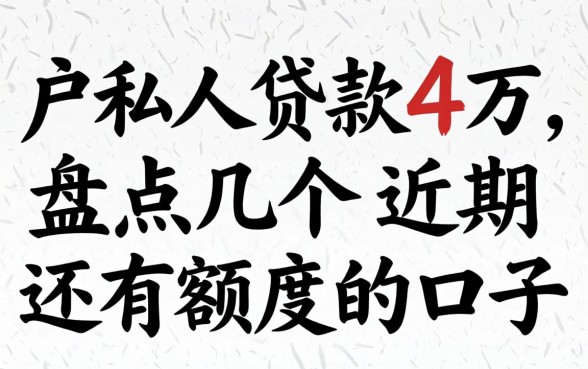 黑户私人贷款4万,盘点几个近期还有额度的口子