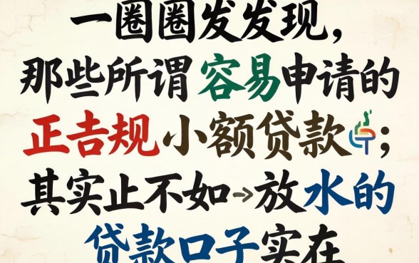 我试了一圈发现,那些所谓容易申请的正规小额贷款,其实不如放水的贷款口子实在