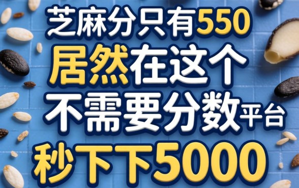 我芝麻分只有550，居然在这个不需要分数的平台秒下了5000