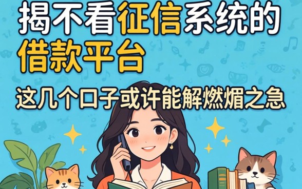 揭秘不看征信系统的借款平台,这几个口子或许能解燃眉之急