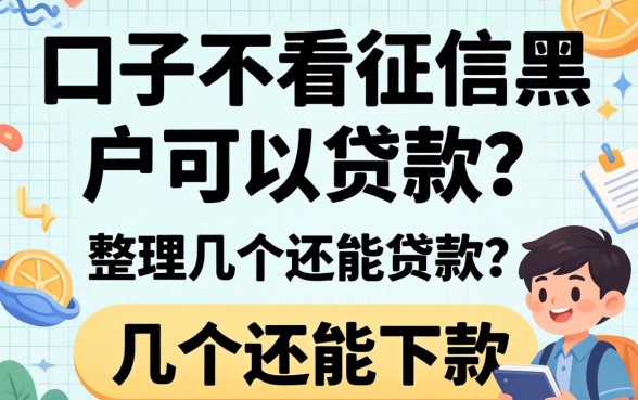 什么口子不看征信黑户可以贷款?整理了几个还能下款的
