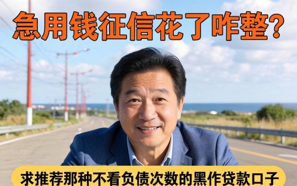 急用钱征信花了咋整？求推荐那种不看负债次数的黑户贷款口子！