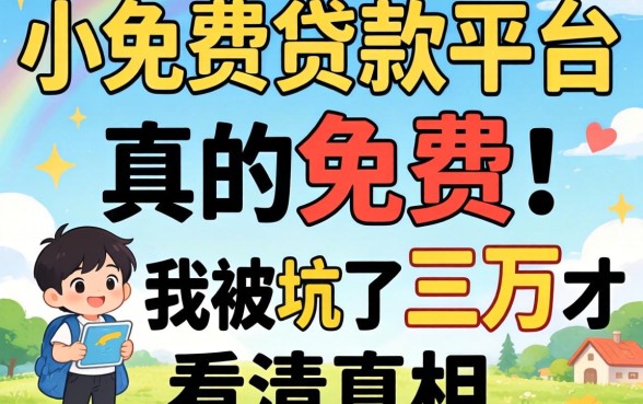 小额免费贷款平台真的免费?我被坑了三万才看清真相