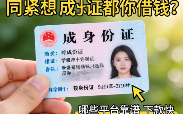 手头紧想用成年身份证帮我借钱?哪些平台靠谱且下款快?