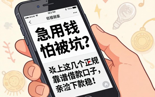 急用钱怕被坑？手机上这几个正规靠谱的借款口子，亲测下款稳！
