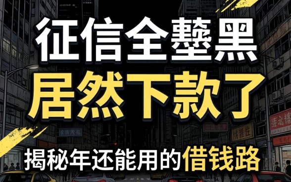 我征信全黑居然下款了，揭秘2026年还能用的借钱路子