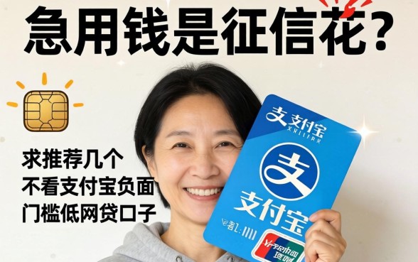 急用钱但征信花？求推荐几个不看支付宝负面、门槛低的网贷口子！