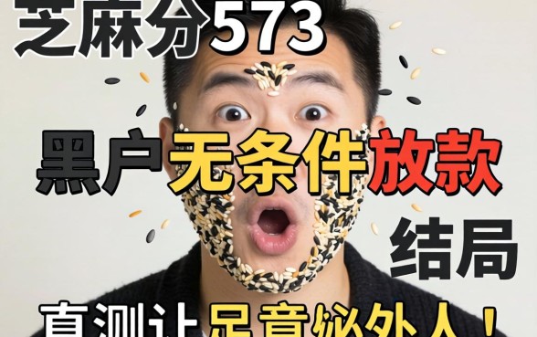 我芝麻分573实测黑户无条件放款，结局让人意外