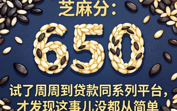 我芝麻分650，试了周周到贷款同系列平台，才发现这事儿没那么简单