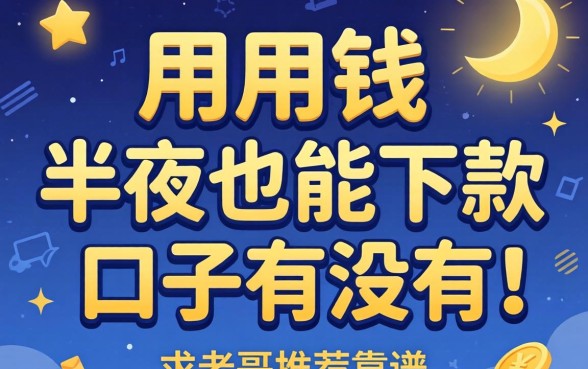 急用钱！半夜也能下款的口子有没有？求老哥推荐几个靠谱的！