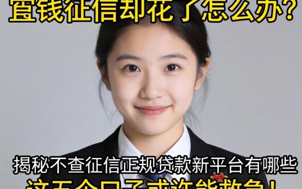 急需用钱征信却花了怎么办?揭秘不查征信正规贷款新平台有哪些,这五个口子或许能救急!