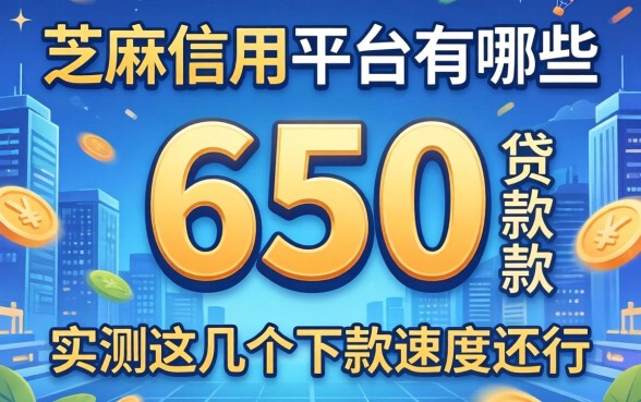 芝麻信用650贷款平台有哪些？实测这几个下款速度还行