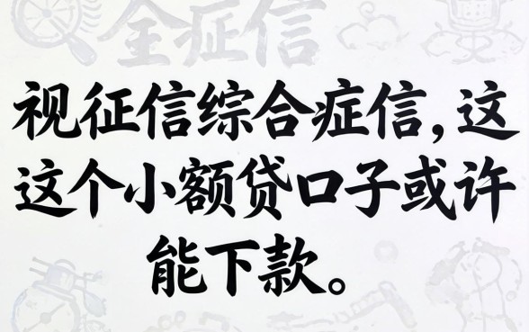 无视征信综合征信，这几个小额贷口子或许能下款