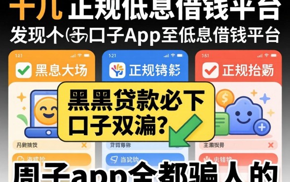 我试了十几个正规低息借钱平台，发现黑户贷款必下口子app全是骗人的