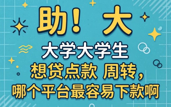 求助!大学生想贷点款周转,哪个平台最容易下款啊?