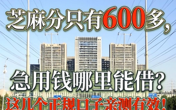 芝麻分只有600多，急用钱哪里能借？这几个正规口子亲测有效！