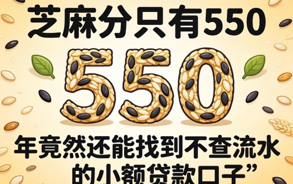 我芝麻分只有550，2026年竟然还能找到不查流水的小额贷款口子