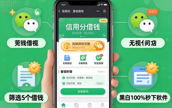 微信信用分借钱的软件有哪些，筛选5个借钱无视黑白100%秒下软件