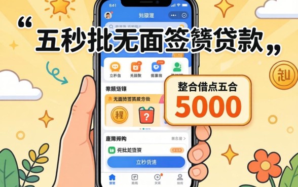 哪里可以快速借5000，整合五个秒批无面签贷款app
