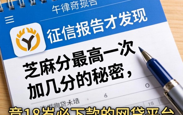 我查了征信报告才发现，芝麻分最高一次加几分的秘密，竟和18岁必下款的网贷平台有关